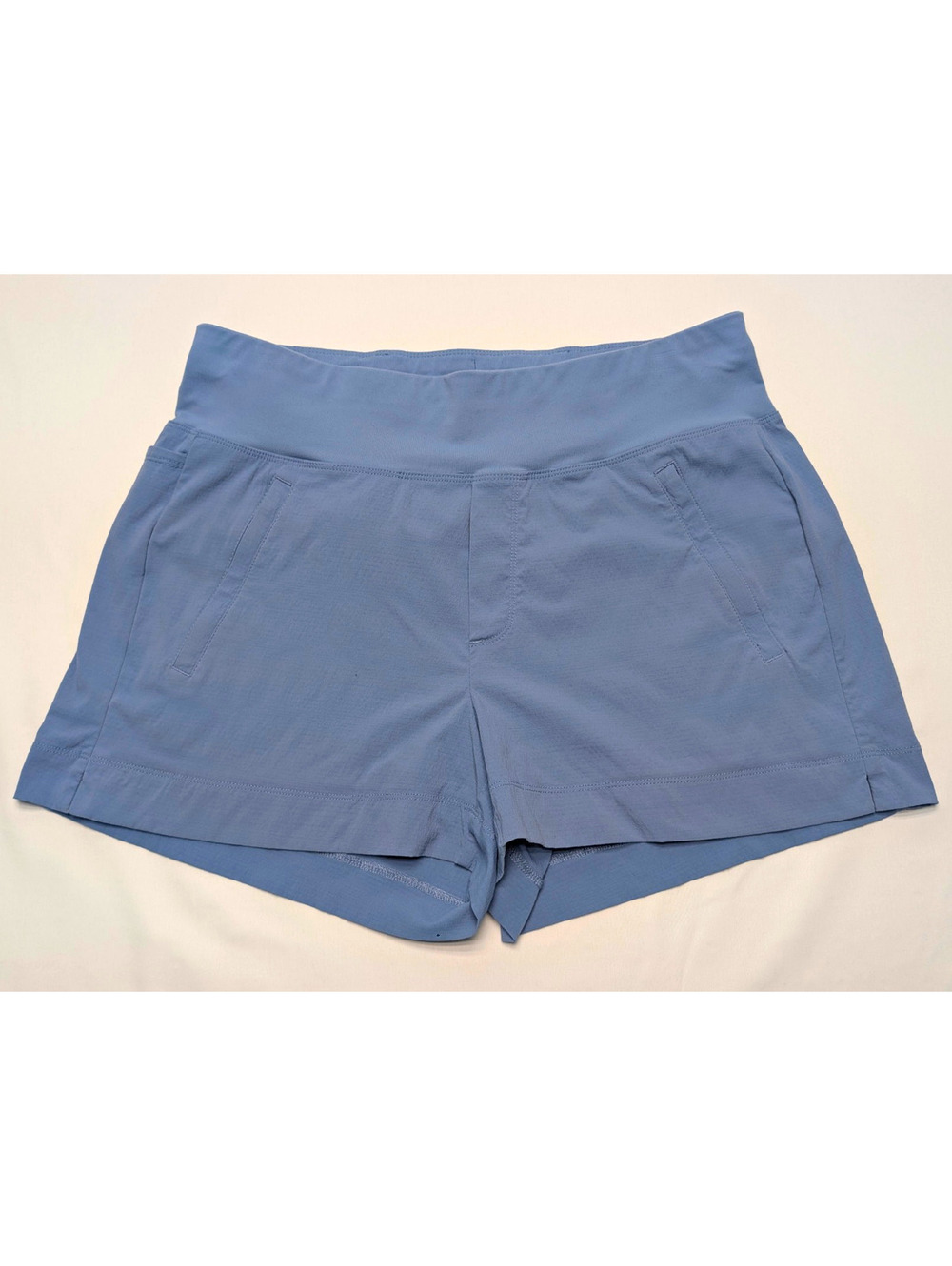 Athleta Trekkie North Shorts Women’s Blue Hiking Zip Pockets Stretch Size 8